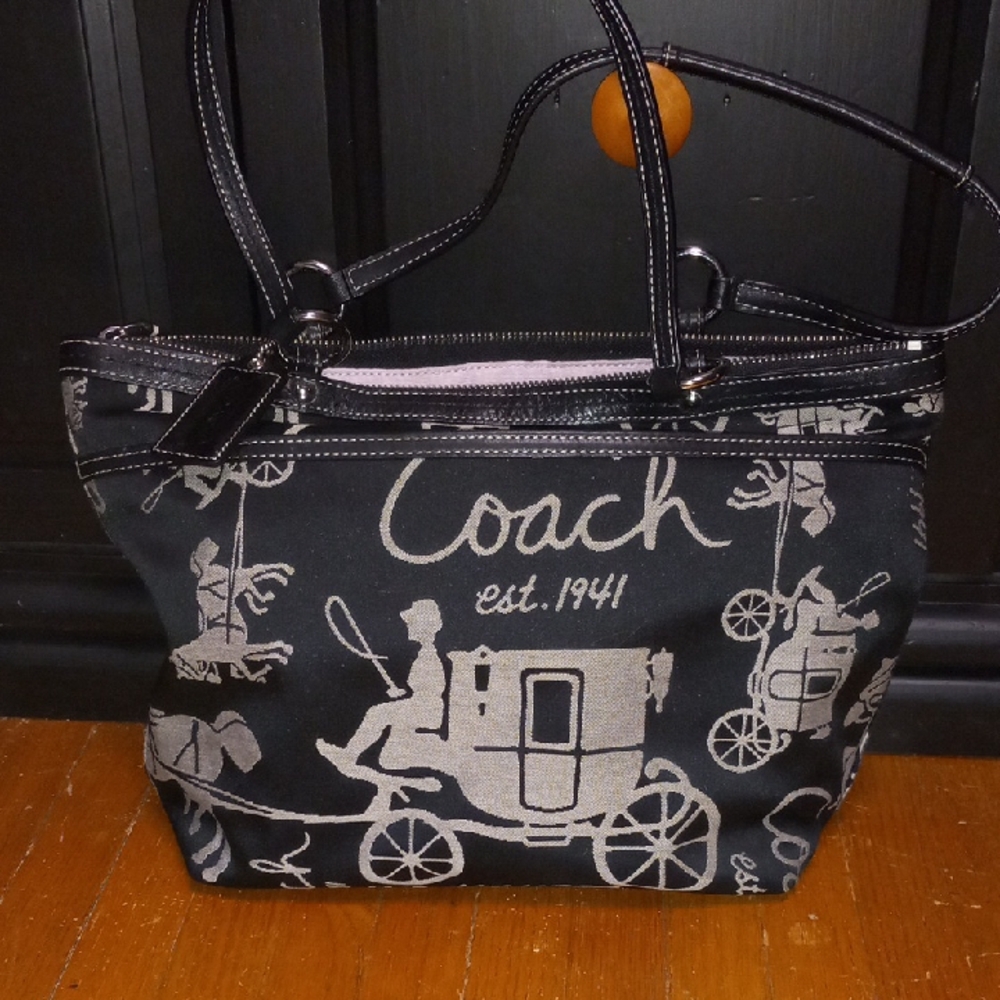 Coach Black and Cream Tote Bag - Fantastic Condition - Only used once